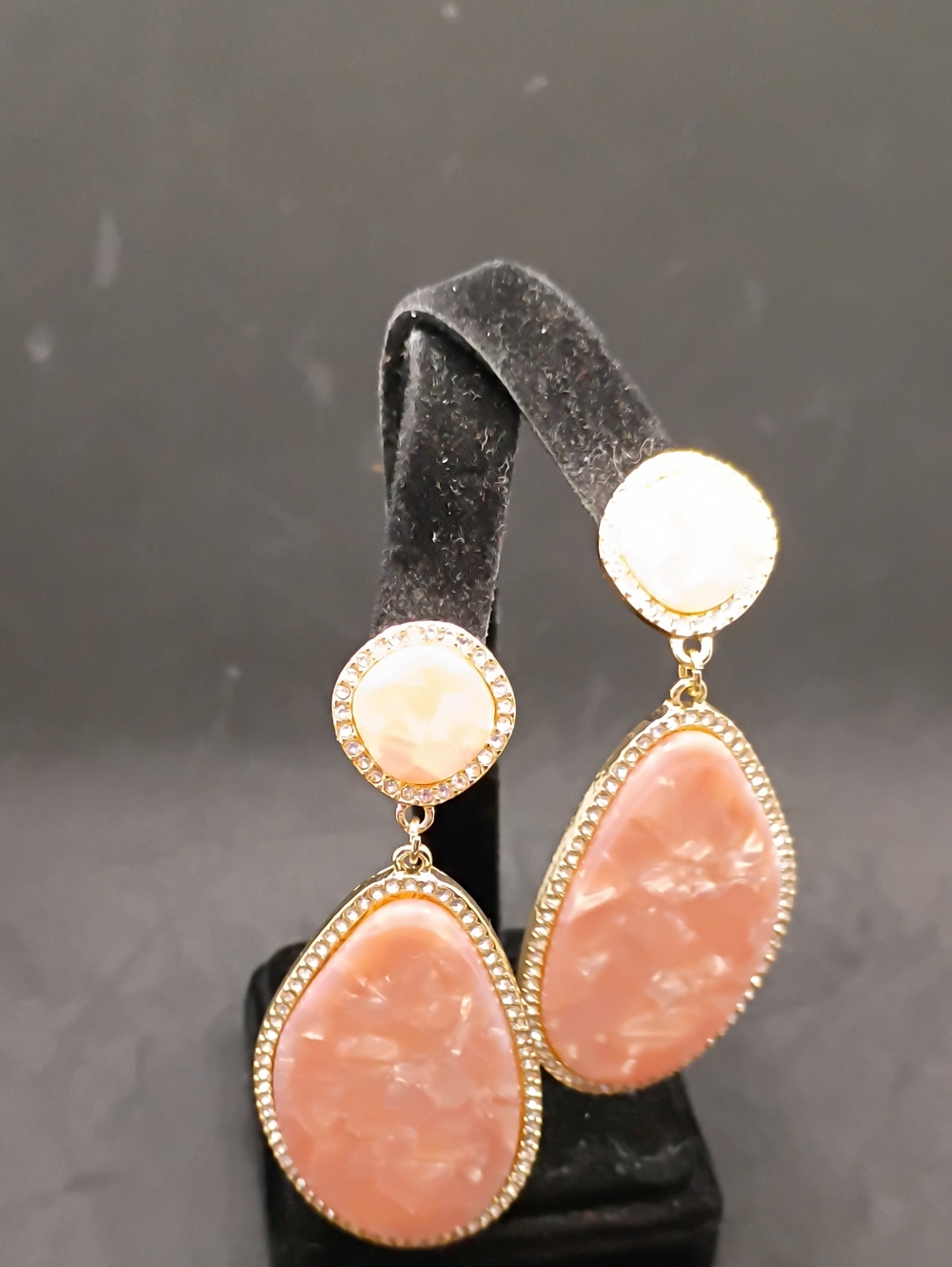 BaubleBar Gold-Tone Peach Pink Drop Earrings